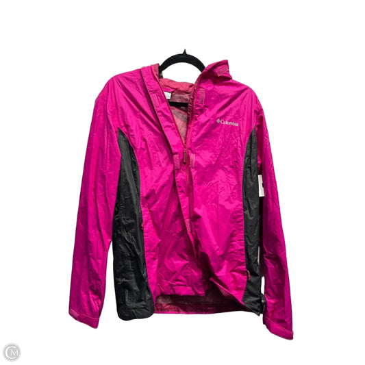 Jacket Windbreaker By Columbia In Black & Pink, Size: M