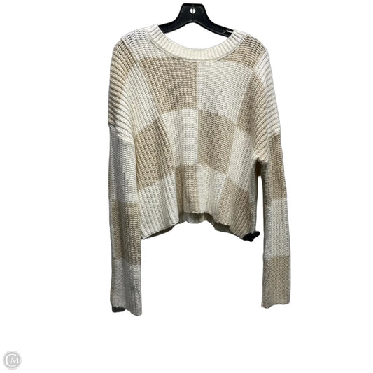 Sweater By Moon And Madison In Cream & Tan, Size: L