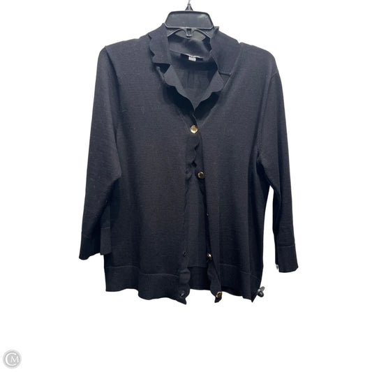 Sweater Cardigan By Cable And Gauge In Black, Size: Xl