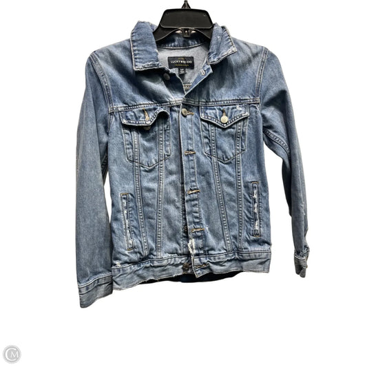 Jacket Denim By Lucky Brand In Blue Denim, Size: S