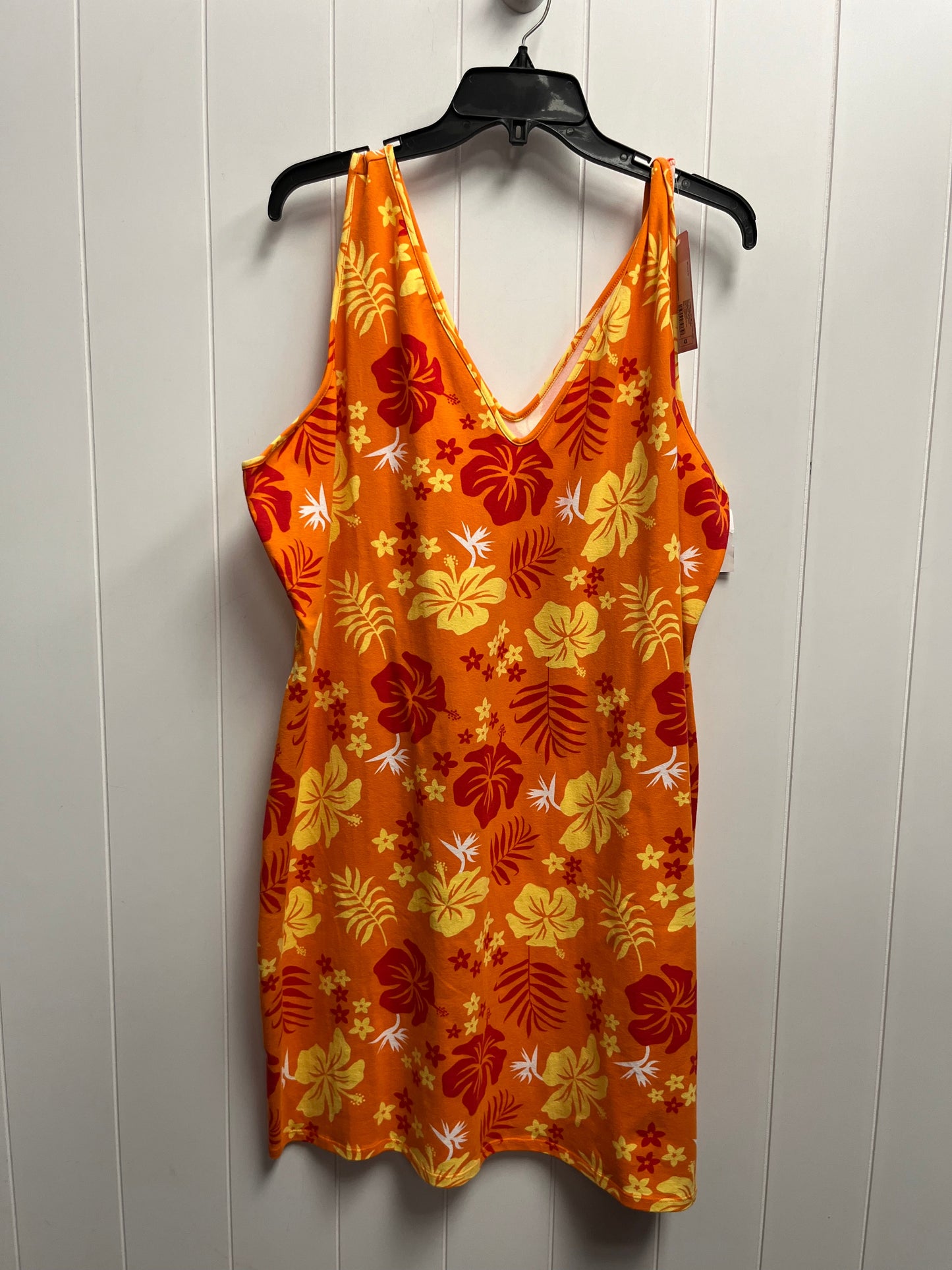 Orange Dress Casual Short Wild Fable, Size 4x