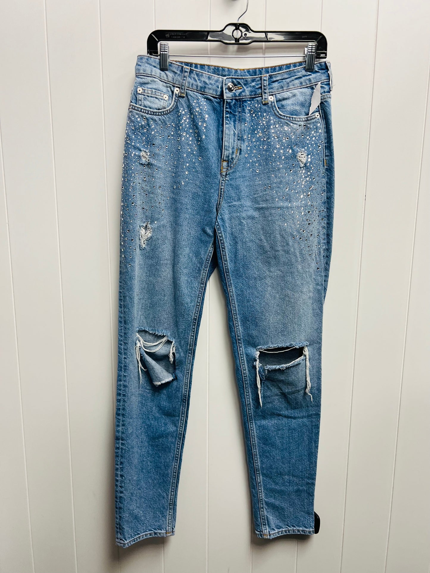 Blue Denim Jeans Straight Divided, Size 8