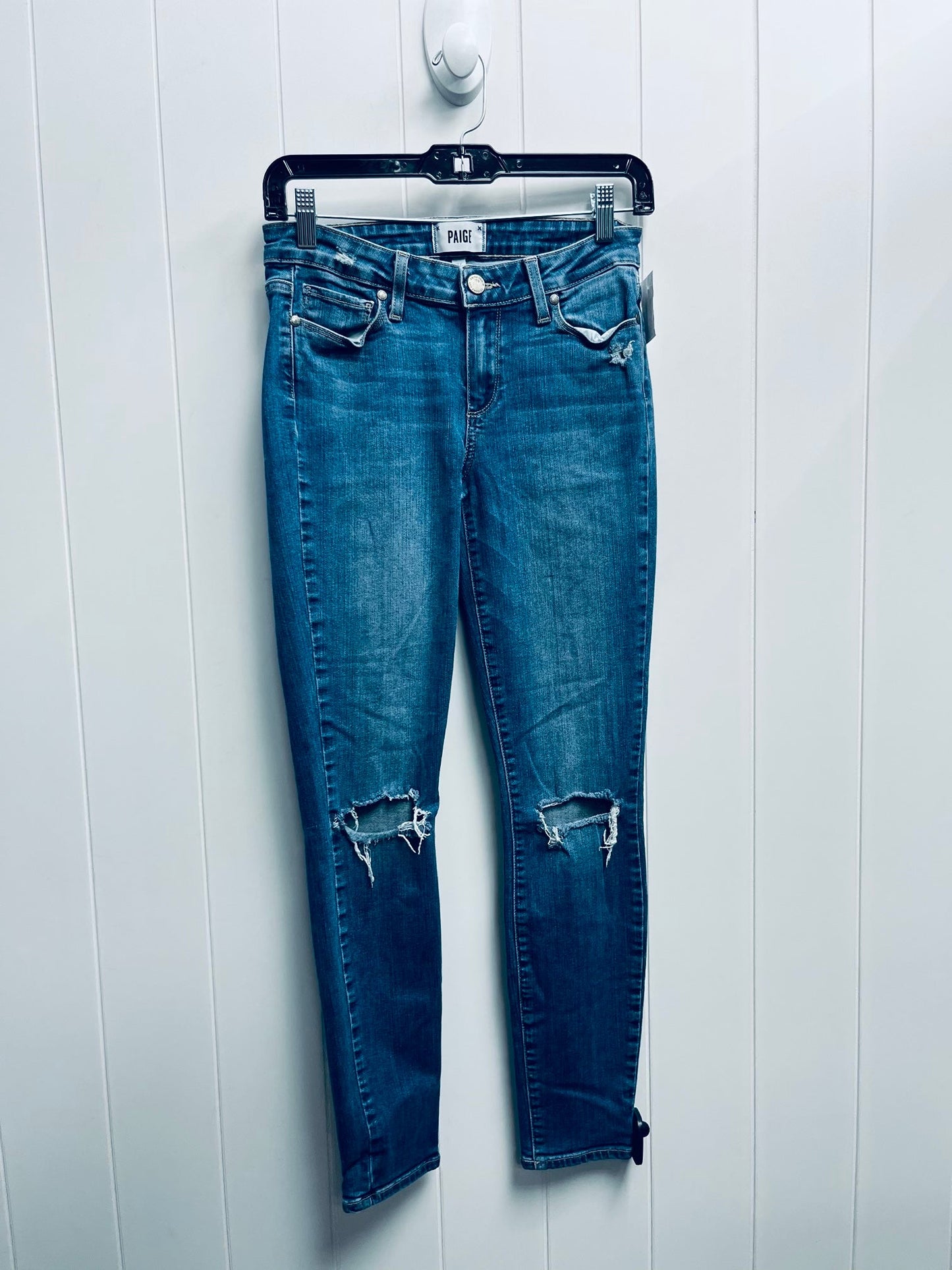 JEANS SKINNY PAIGE in BLUE DENIM, Size: 4