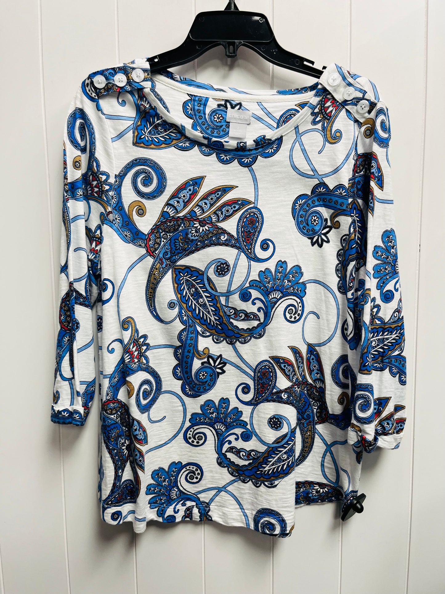 Top Long Sleeve By Chicos In Blue, Size: L