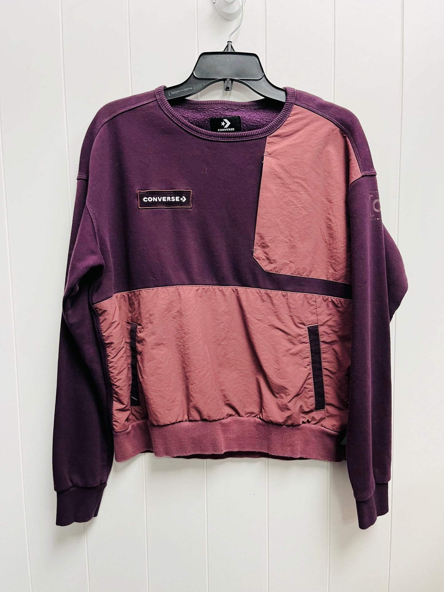 Sweatshirt Crewneck By Converse In Purple, Size: S