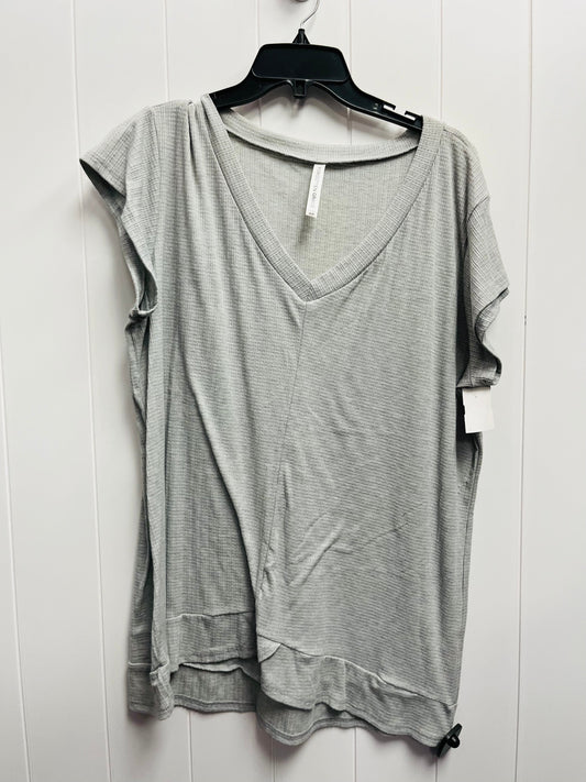 Grey Top Short Sleeve Basic Clothes Mentor, Size 3x
