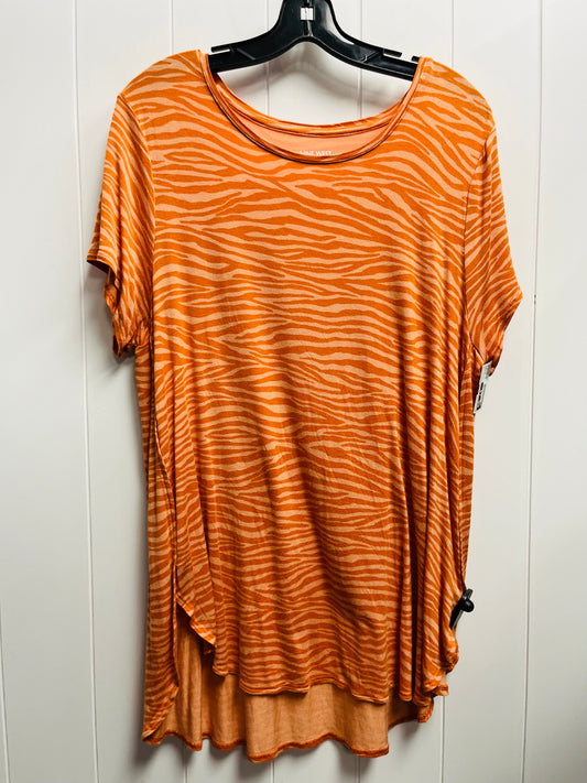 Top Short Sleeve Basic By Nine West Apparel In Orange, Size: Xl