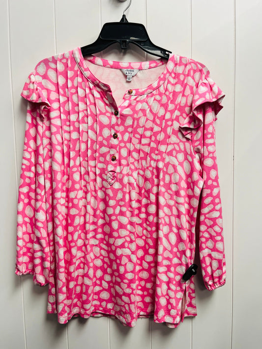 Top Long Sleeve By Crown And Ivy In Pink, Size: L