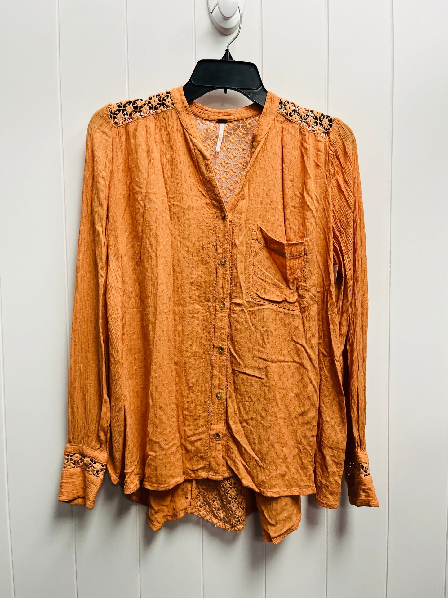 Orange Top Long Sleeve Free People, Size Xs