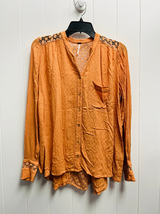 Orange Top Long Sleeve Free People, Size Xs