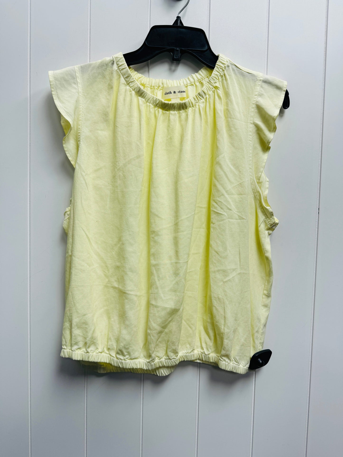 Yellow Top Short Sleeve Cloth & Stone, Size L
