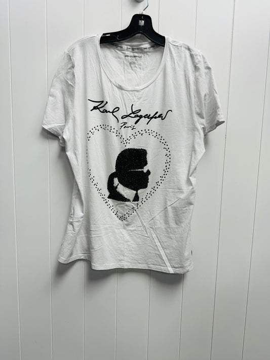 White Top Short Sleeve Karl Lagerfeld, Size Xs
