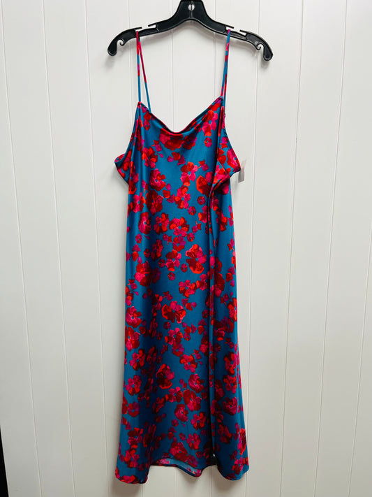 Dress Casual Midi By A New Day In Blue & Pink, Size: L