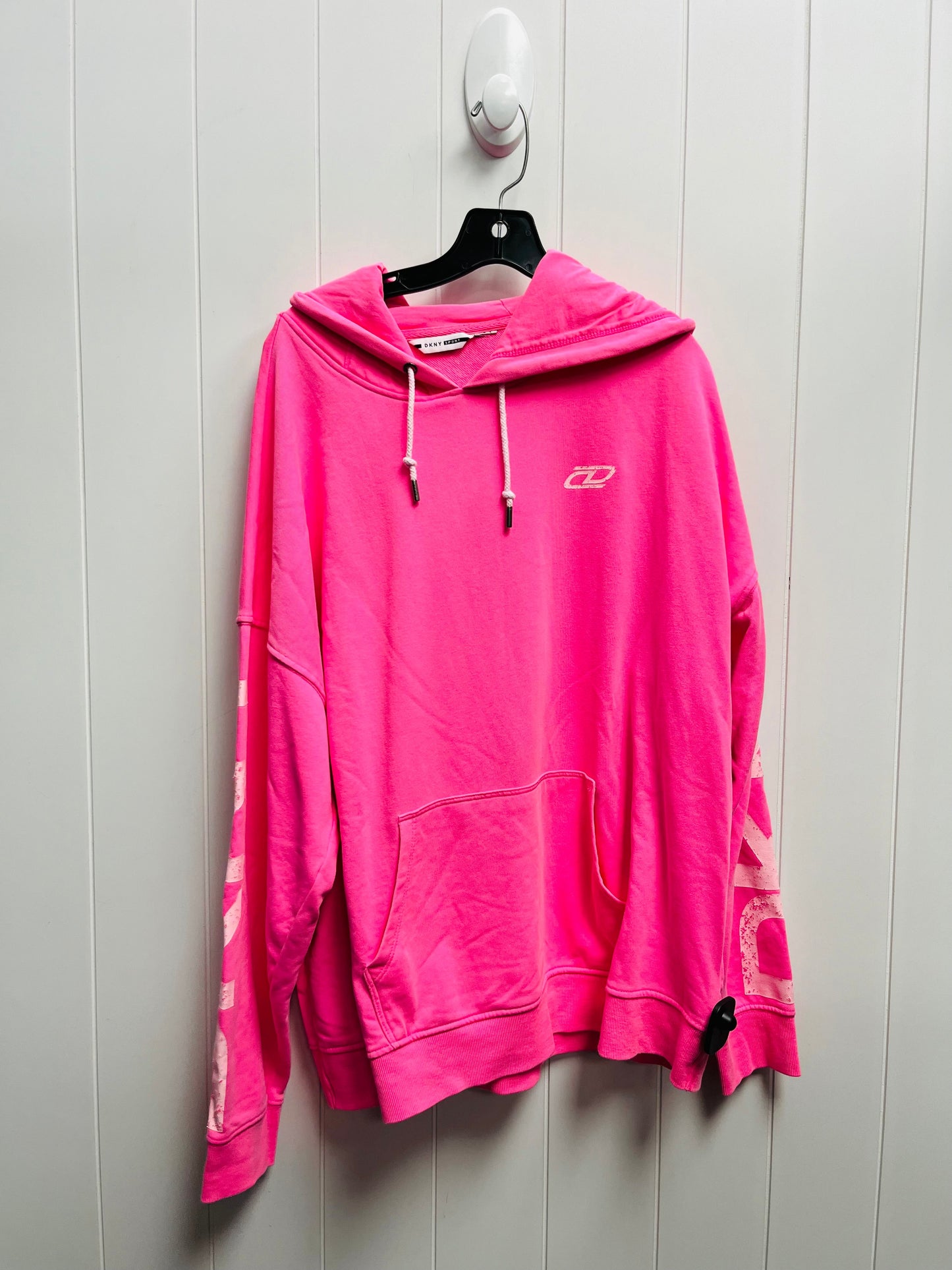 Pink Sweatshirt Hoodie Dkny, Size L