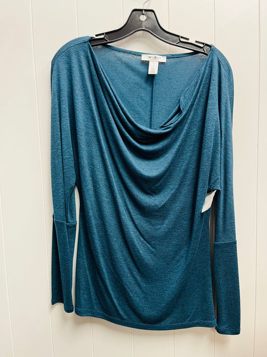 Top Long Sleeve By White House Black Market In Teal, Size: S