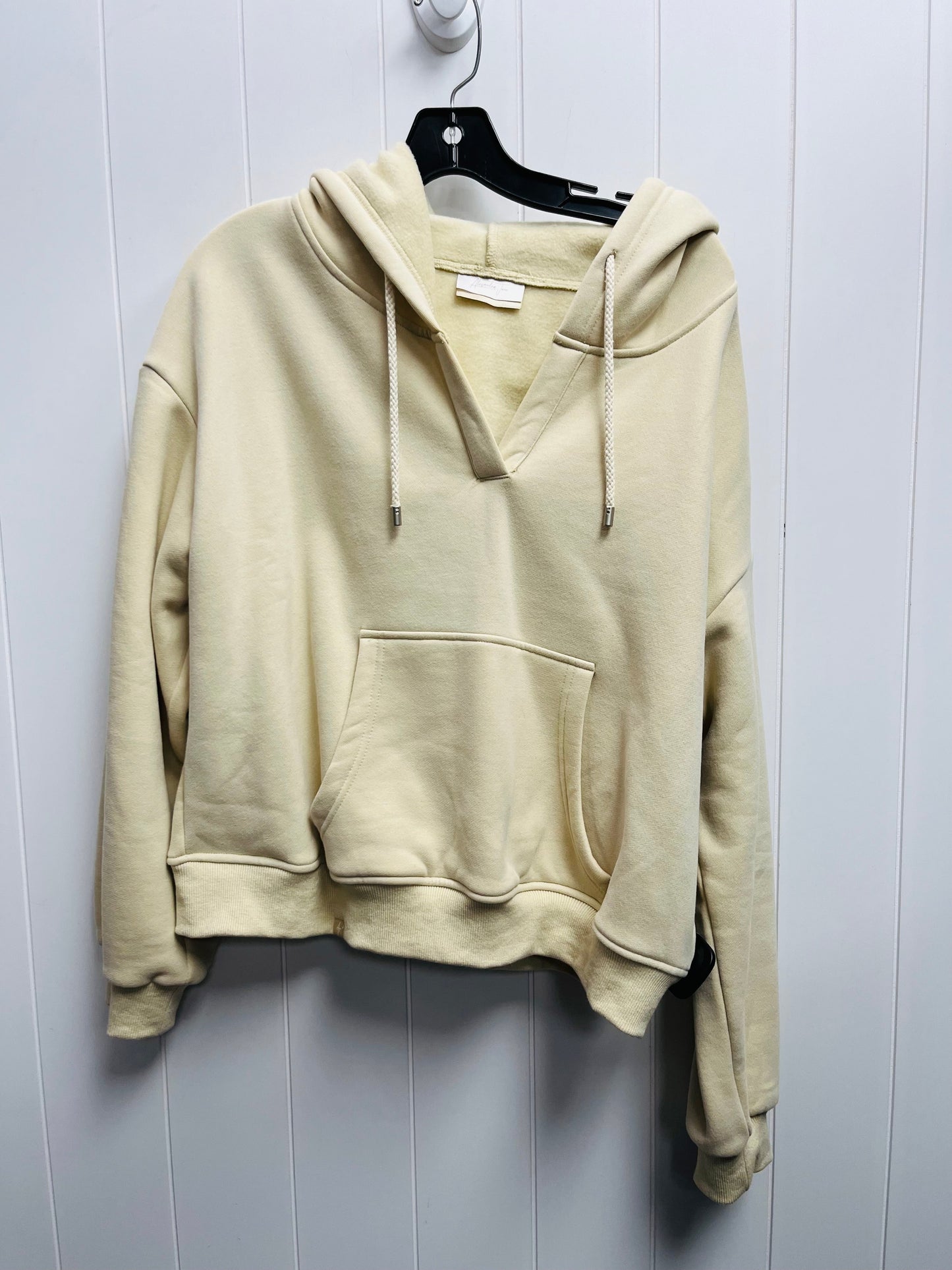 Sweatshirt Hoodie By alexander jane  In Cream, Size: 1x