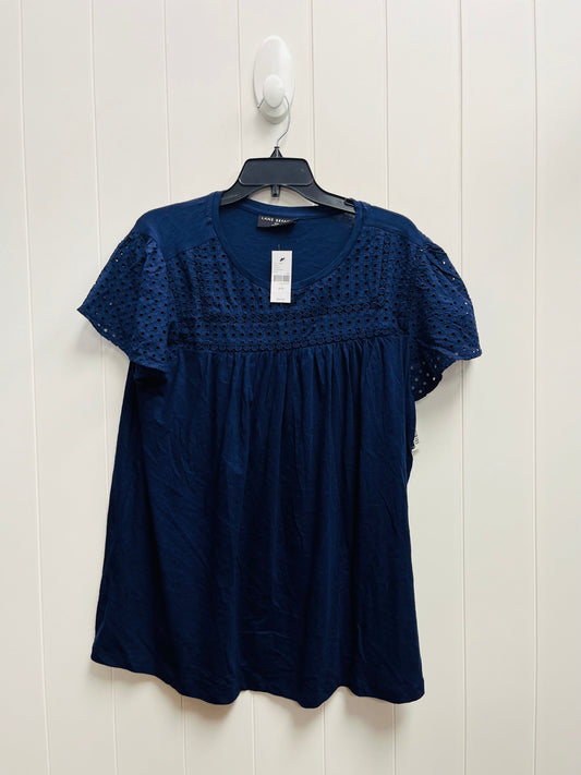 Top Short Sleeve By Lane Bryant In Navy, Size: 18