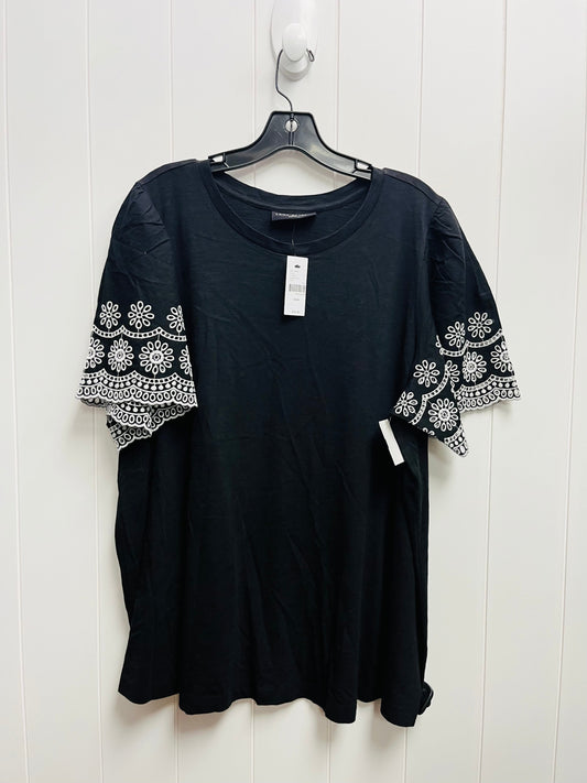 Top Short Sleeve By Lane Bryant In Black & White, Size: 18