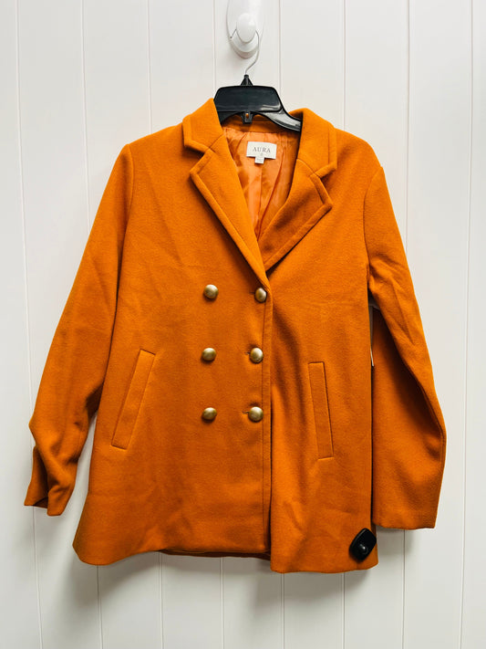 Coat Peacoat By Clothes Mentor In Orange, Size: S