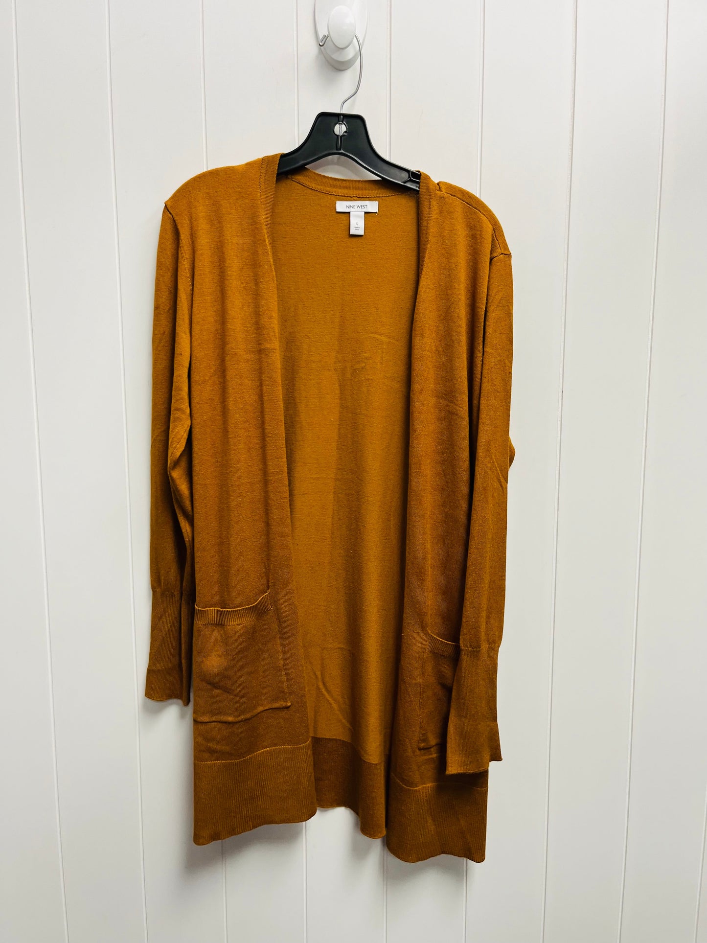 Sweater Cardigan By Nine West Apparel In Tan, Size: S