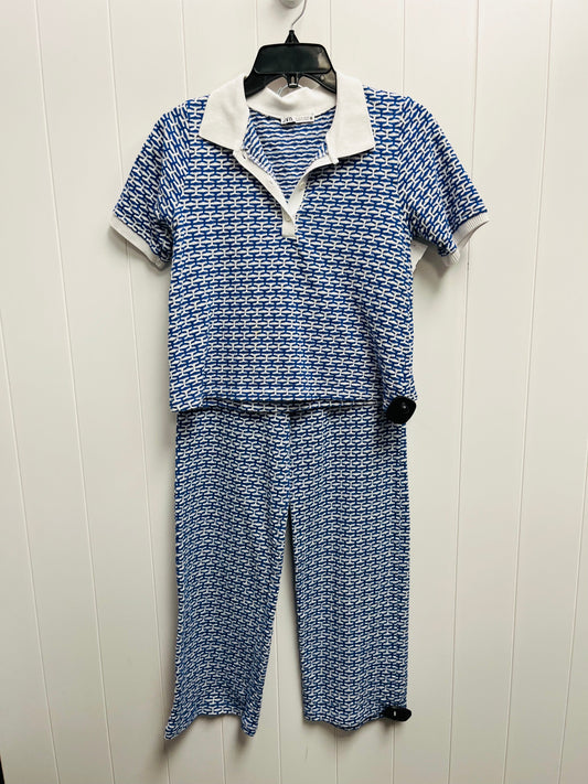 Pants Set 2pc By Zara In Blue & White, Size: S