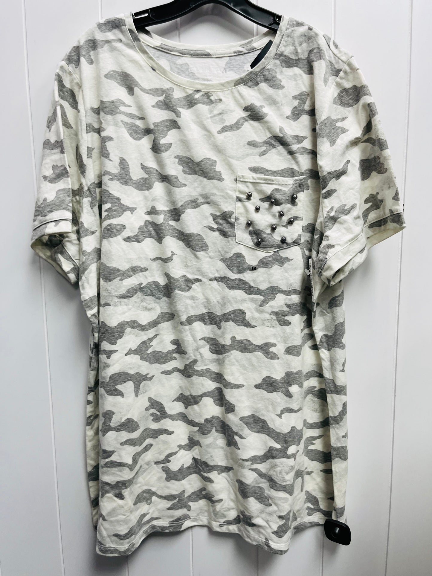 Top Short Sleeve By Lane Bryant In Grey, Size: 18