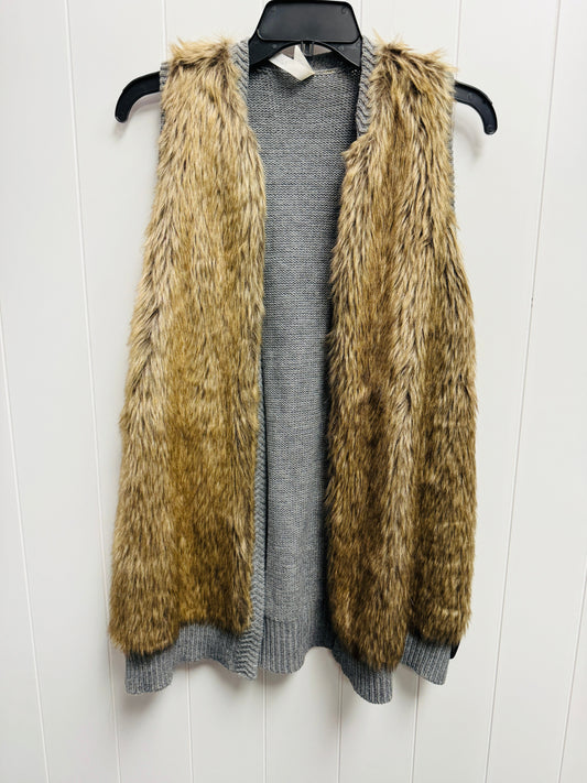 Vest Faux Fur & Sherpa By Ny Collection In Grey, Size: L