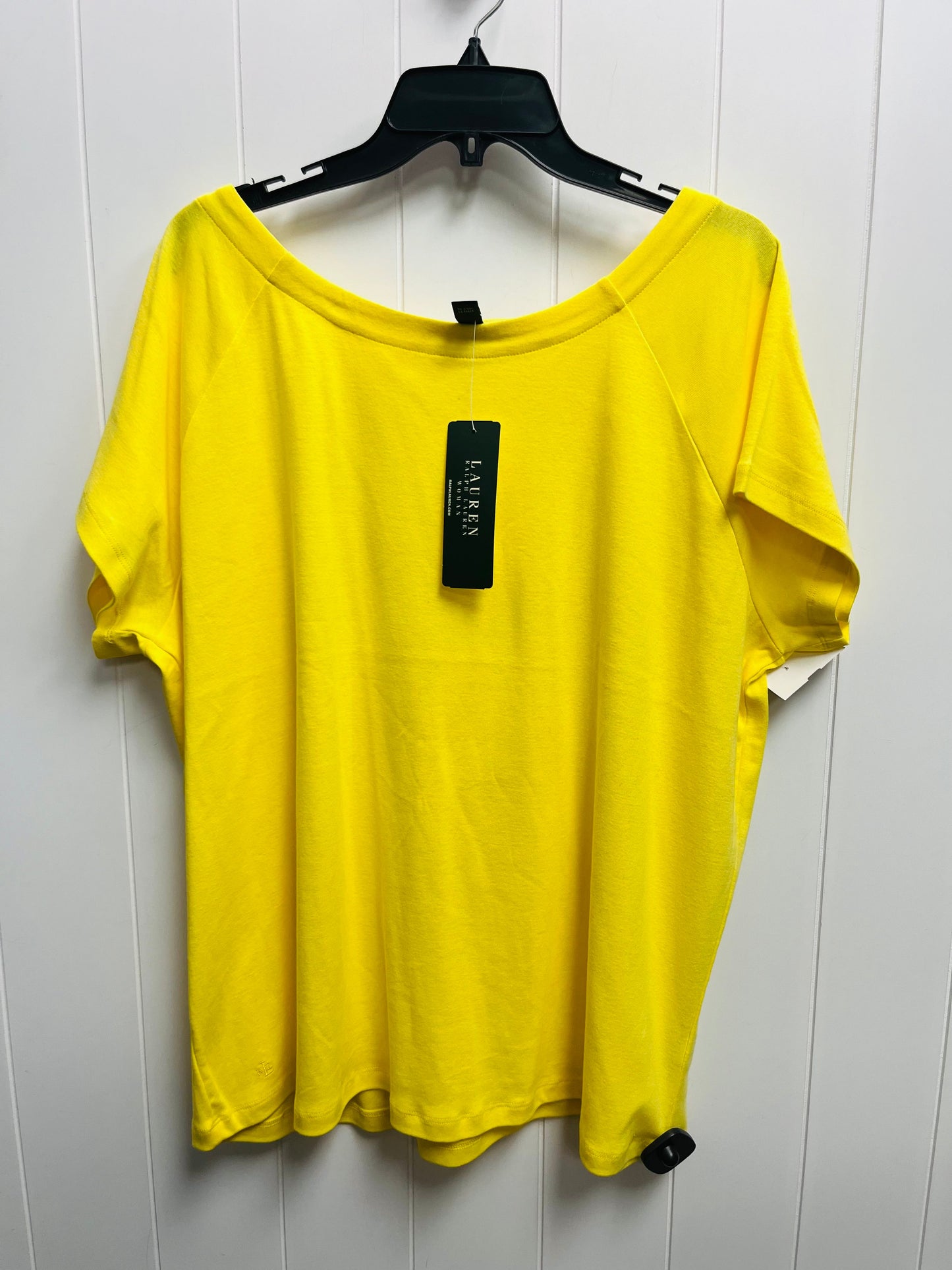 Top Short Sleeve Basic By Lauren By Ralph Lauren In Yellow, Size: 3x