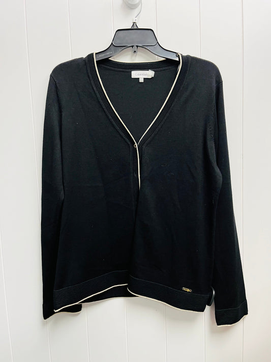 Sweater Cardigan By Calvin Klein In Black, Size: M