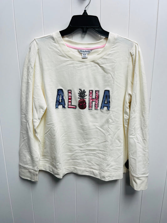 Top Long Sleeve By Tommy Bahama In Cream & Pink, Size: M