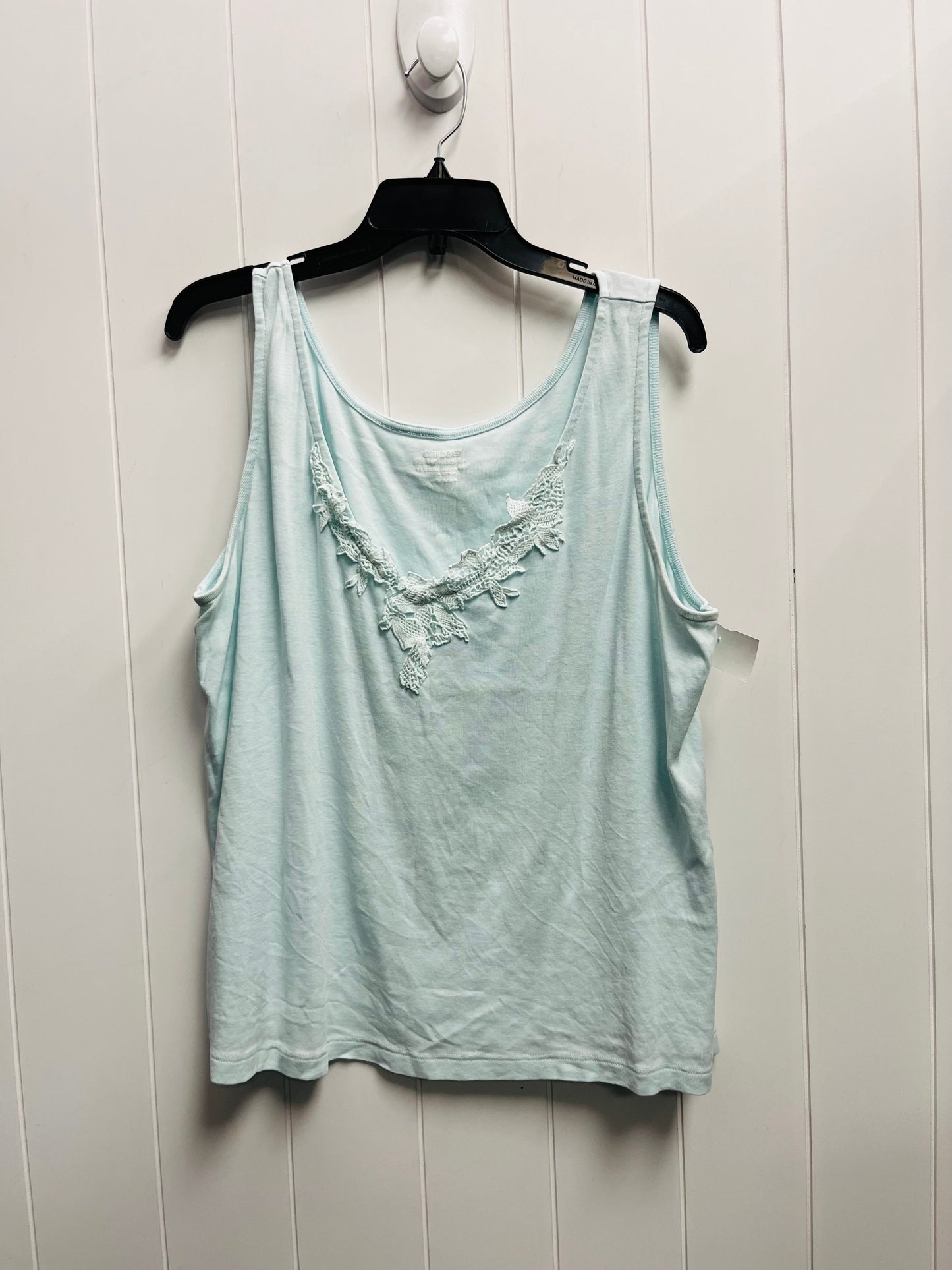 Top Sleeveless By Chicos In Teal, Size: 1x