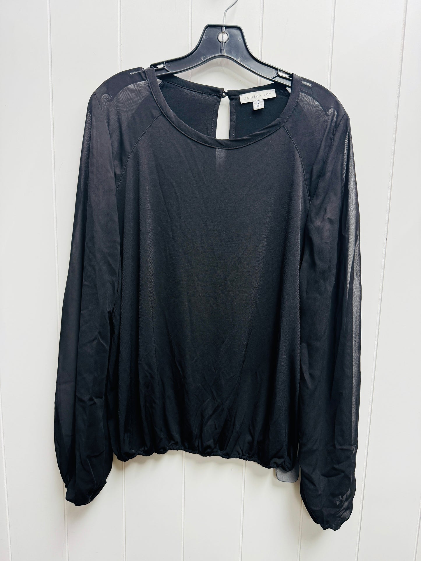 Top Long Sleeve By Allison Joy In Black, Size: L