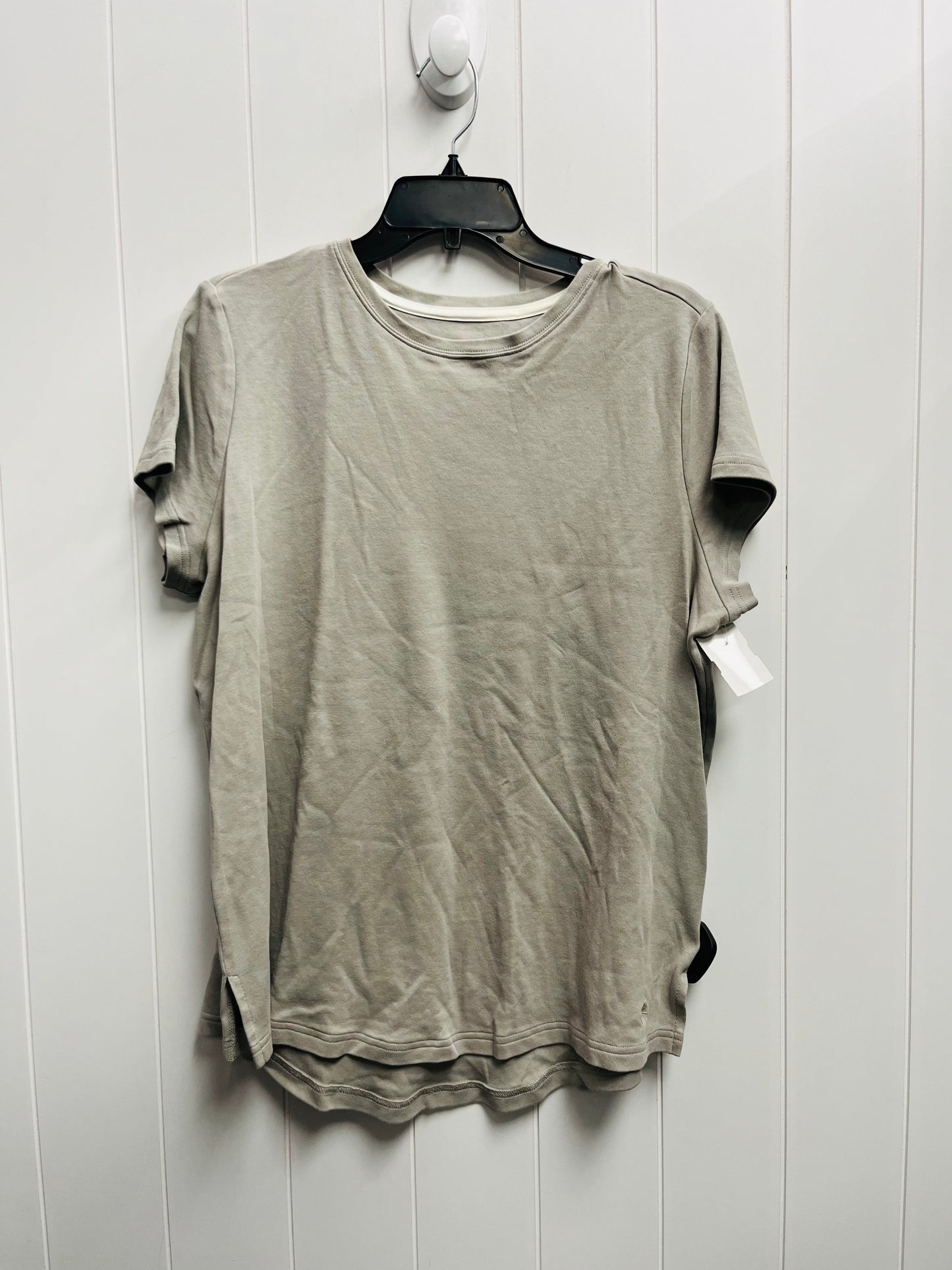 Top Short Sleeve Basic By Isaac Mizrahi Live Qvc In Grey, Size: Xl