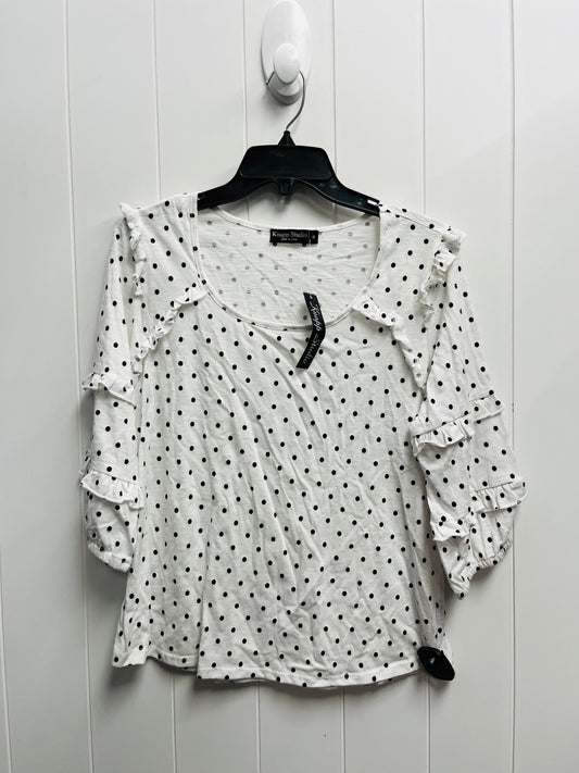 Top Long Sleeve By Knapp Studio In Black & White, Size: S