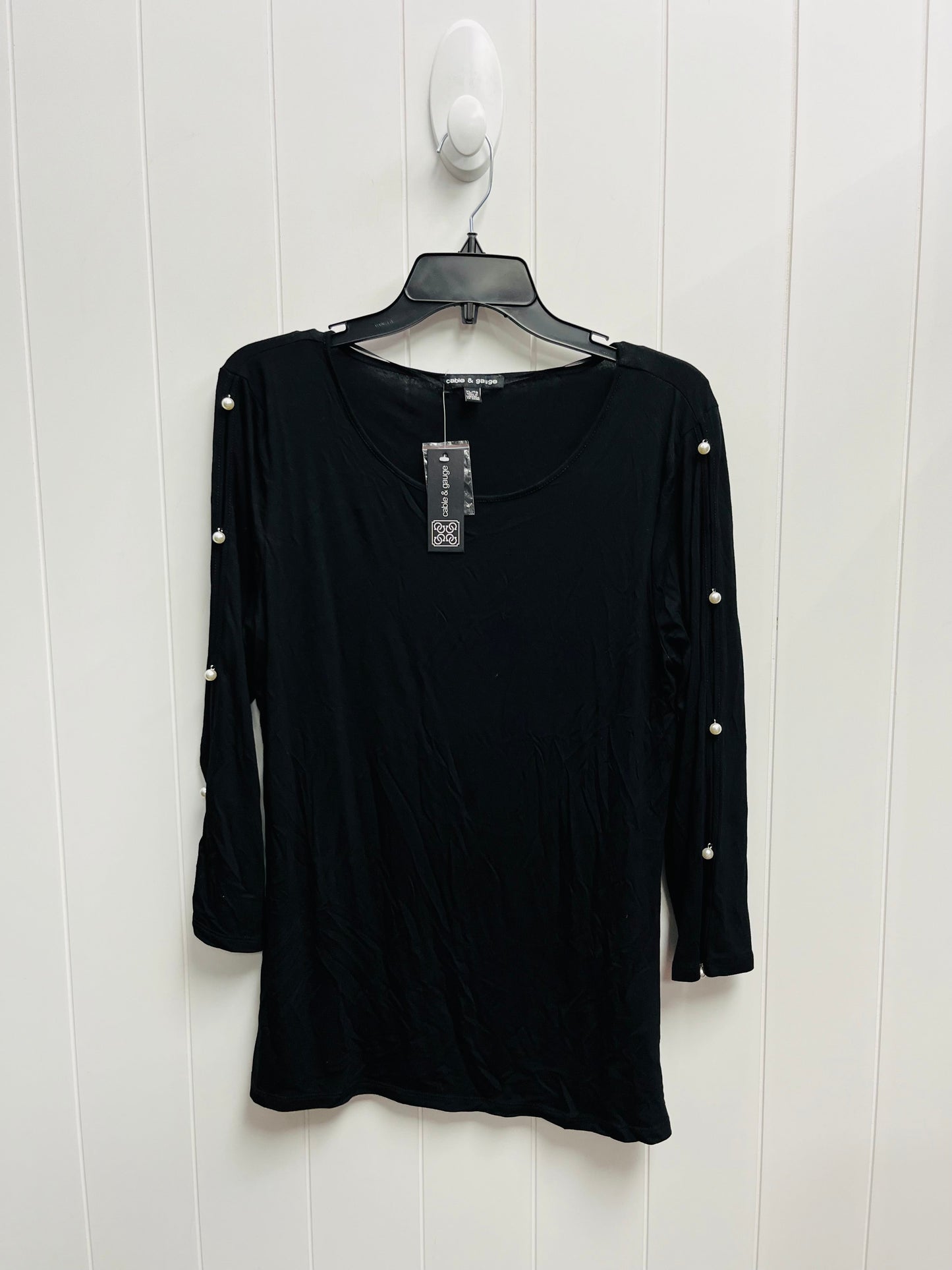 Top Long Sleeve By Cable And Gauge In Black, Size: Xl