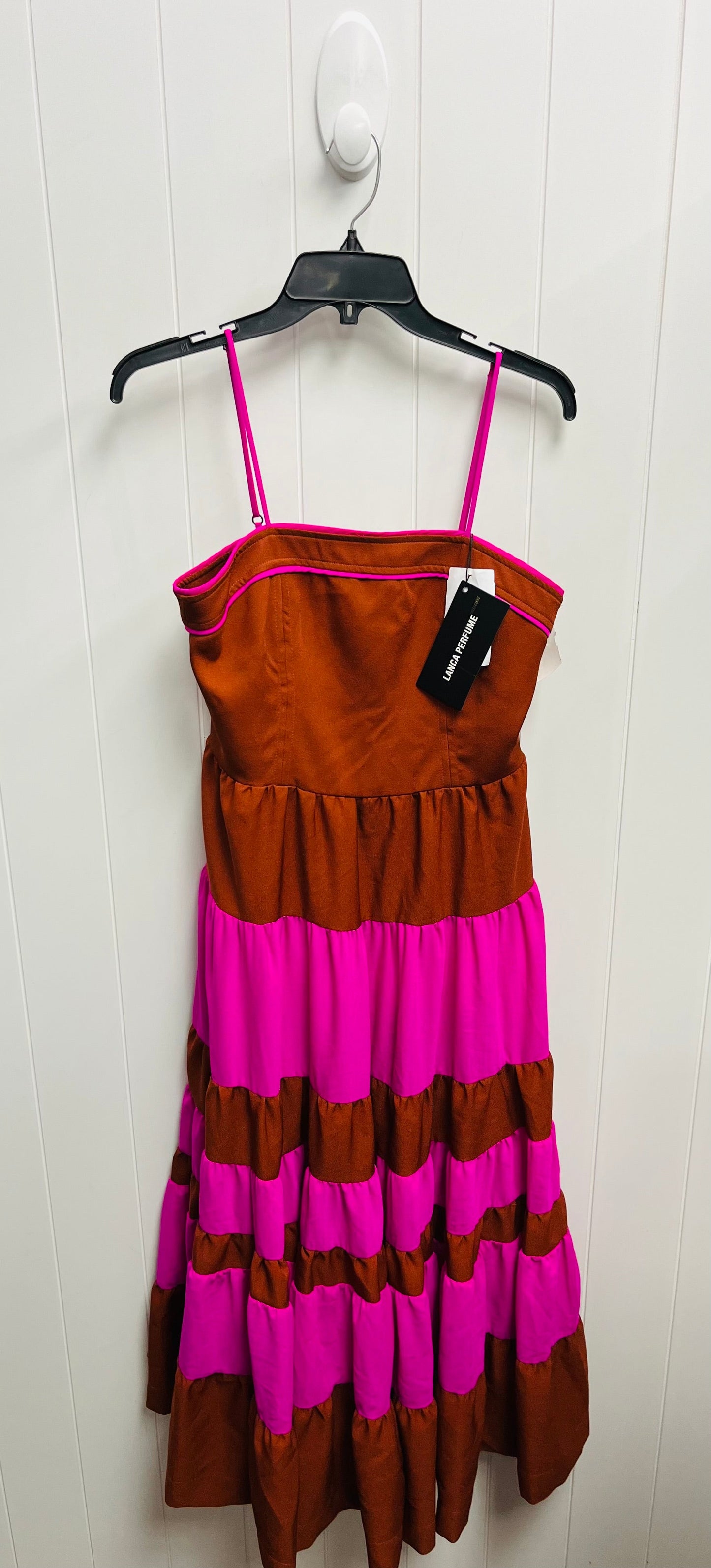 Dress Party Long By LANCA PERFUME -  In Orange & Pink, Size: S