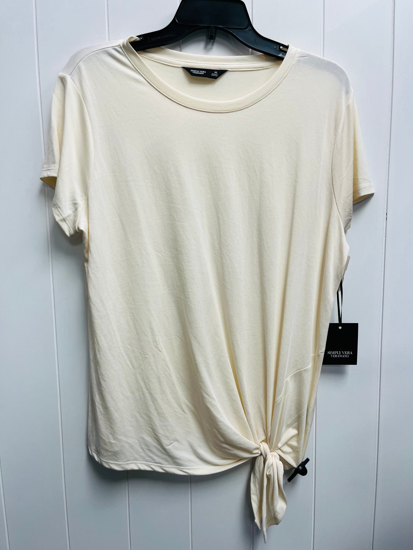 Top Short Sleeve By Simply Vera In Cream, Size: Xl