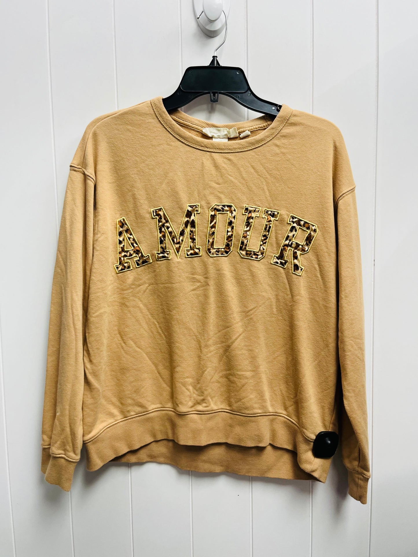 Sweatshirt Crewneck By Logg In Tan, Size: S