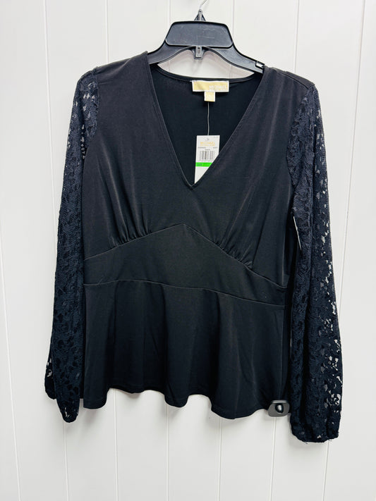 Top Long Sleeve By Michael By Michael Kors In Black, Size: L