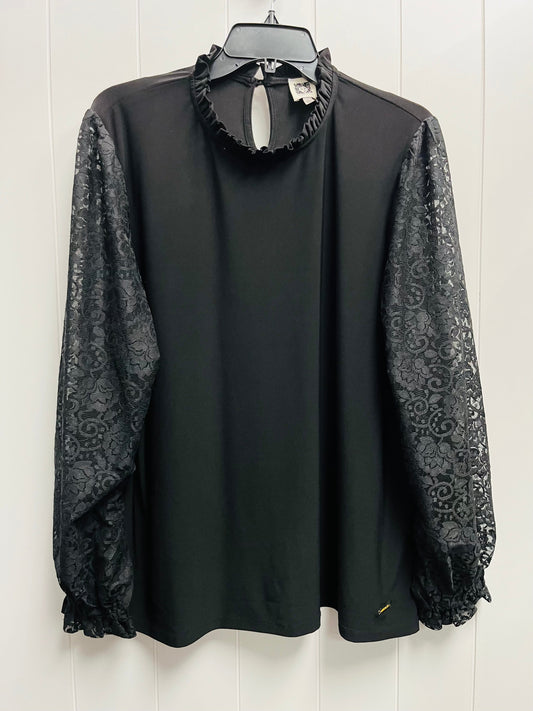 Top Long Sleeve By Anne Klein In Black, Size: Xl