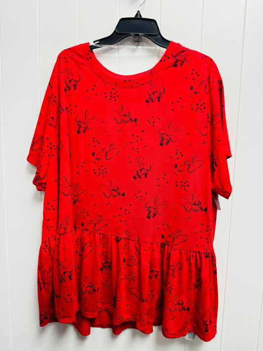 Top Short Sleeve By Disney Store In Red, Size: 3x