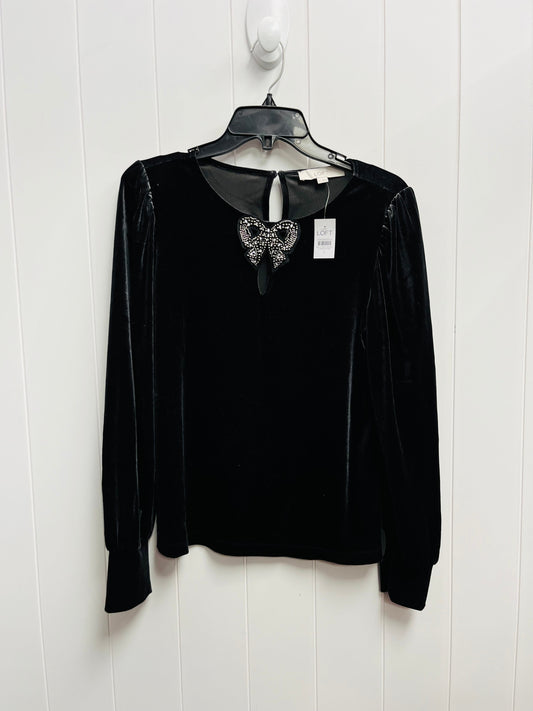 Top Long Sleeve By Loft In Black, Size: S