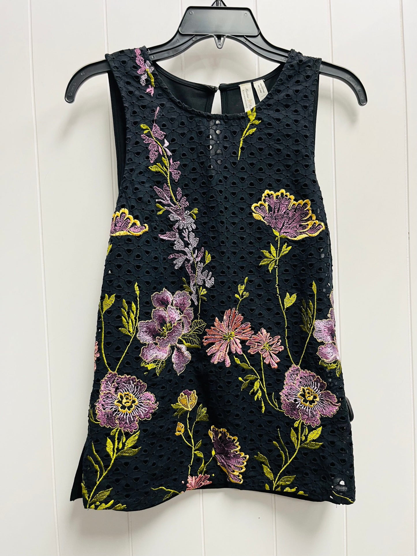 Top Sleeveless By Anthropologie In Black & Purple, Size: Xs