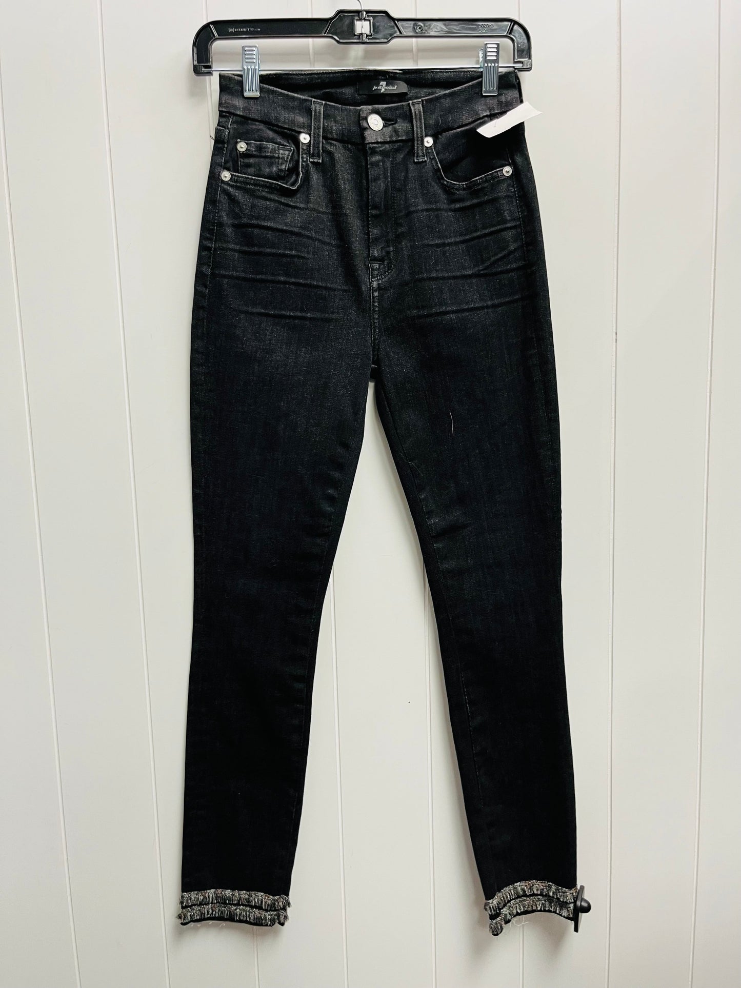 Jeans Skinny By 7 For All Mankind In Black Denim, Size: 0