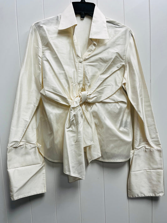 Blouse Long Sleeve By brian bailey In White, Size: M