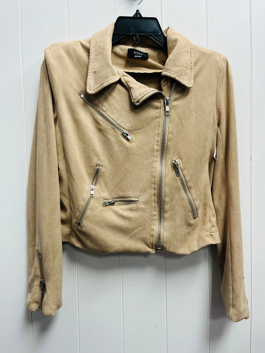 Jacket Moto By Vici In Tan, Size: M