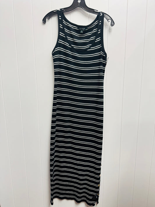 Dress Casual Midi By Lauren By Ralph Lauren In Black & White, Size: M