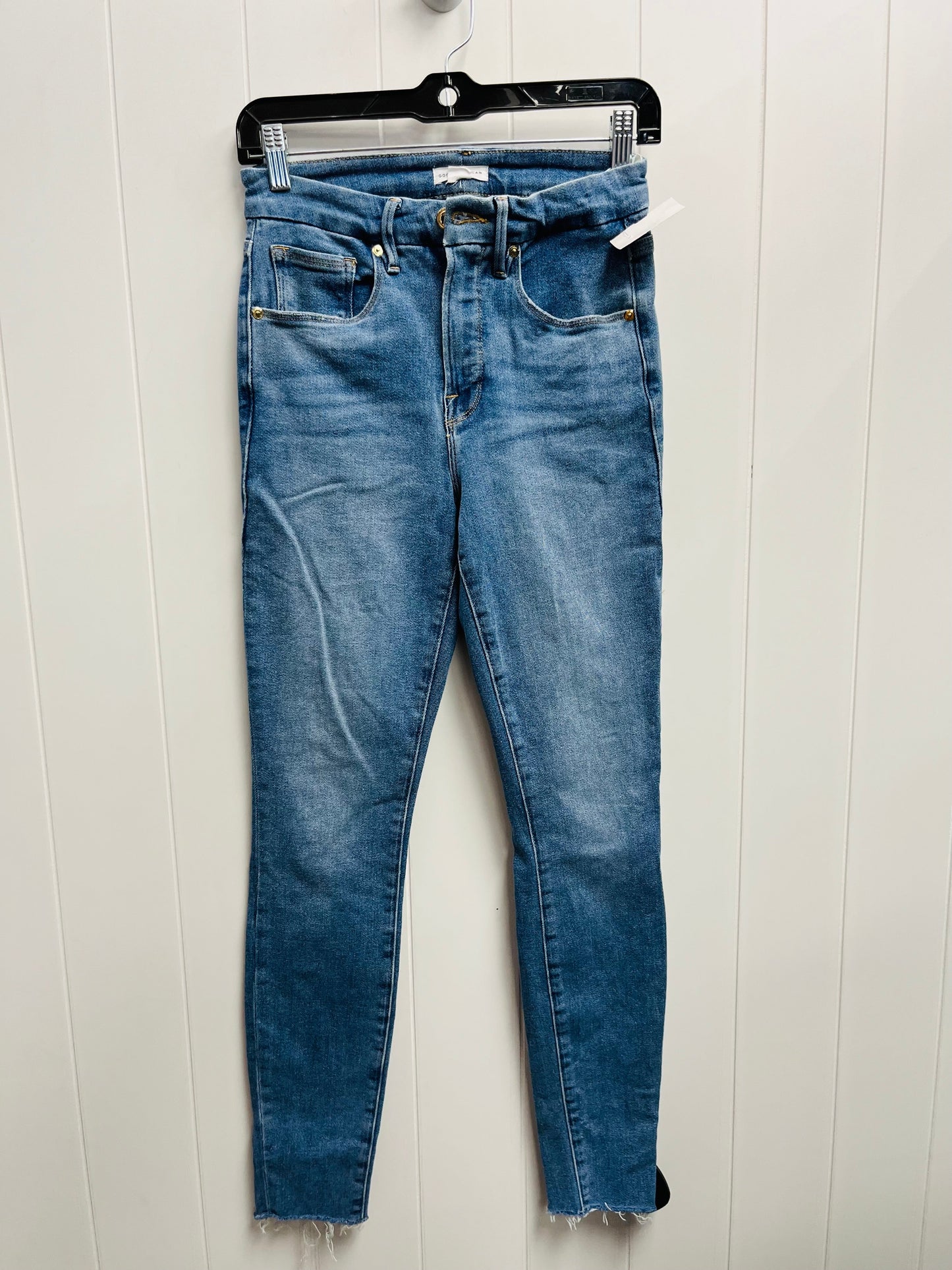 Jeans Skinny By Good American In Blue Denim, Size: 4