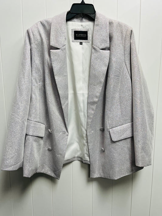 Blazer By Eloquii In Silver, Size: 18