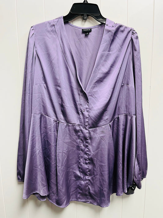 Top Long Sleeve By Torrid In Purple, Size: 2x